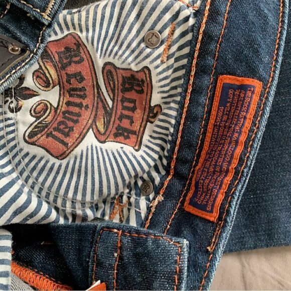 Rock Revival *Gwen Easy Boot* dark wash denim jeans western bling size 27 - Picture 15 of 16